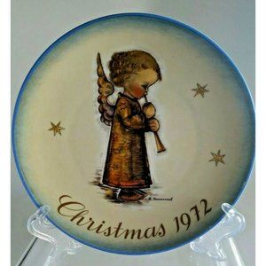 Vintage Bertha Hummel Plate Christmas 1972 ENGEL MIT FLOTE Ltd.Ed.Schmid